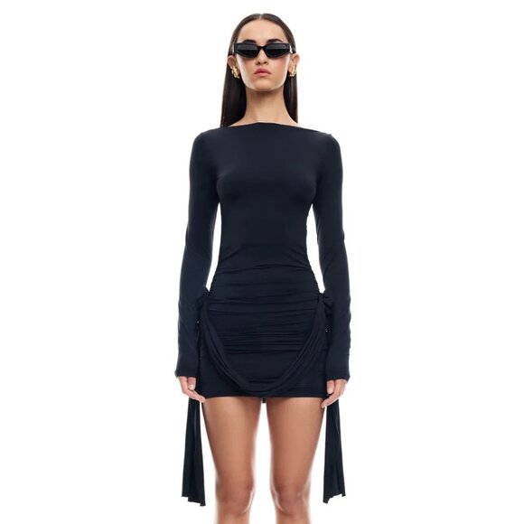 Lioness Glory Long Sleeve Mini Dress in Black NWT - Picture 3 of 6